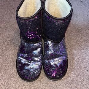 Purple/Silver Sequin Ugg Boots